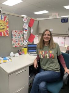 Woman in desk