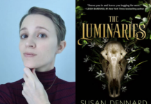 Toledo hosts 2026 Northwest Ohio Teen Book Festival for Young Readers Susan Dennard next to the cover of her book, The Luminaries.